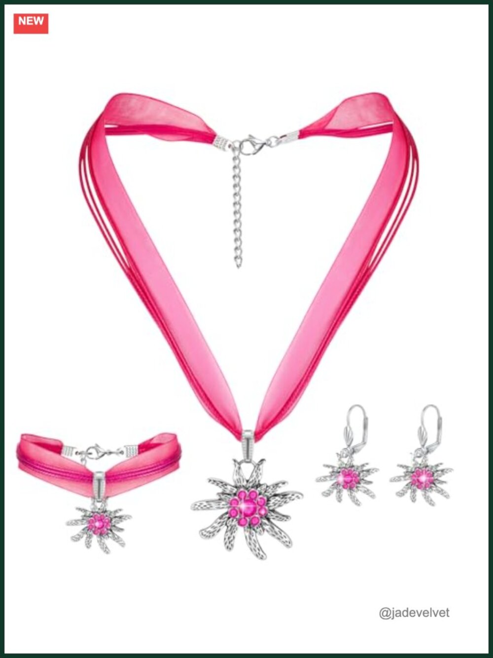 3 Pc Oktoberfest Jewelry Set Choker Earrings Bracelet
